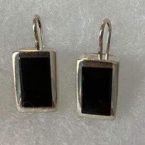 Sterling Silvere and Onyx Earrings